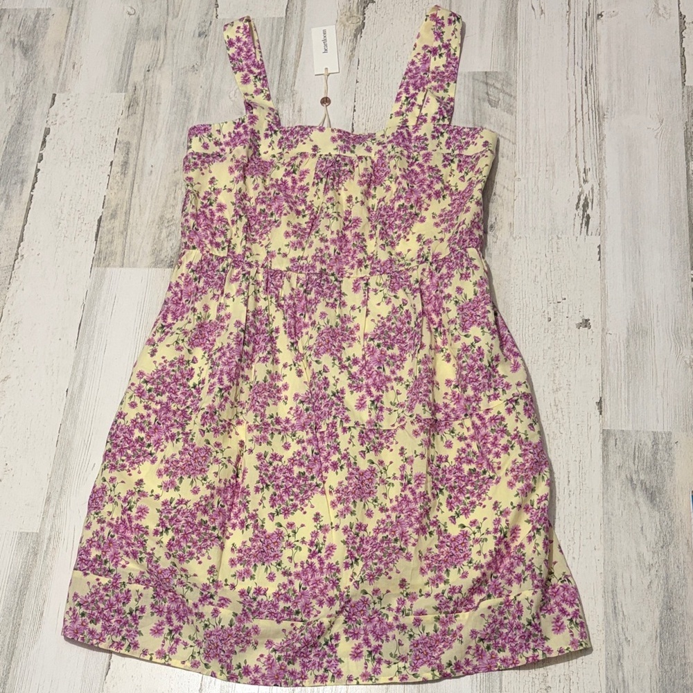 Heartloom Nicka Purple and Pale Yellow Floral Mini Dress Size Small NWT - Picture 6 of 13